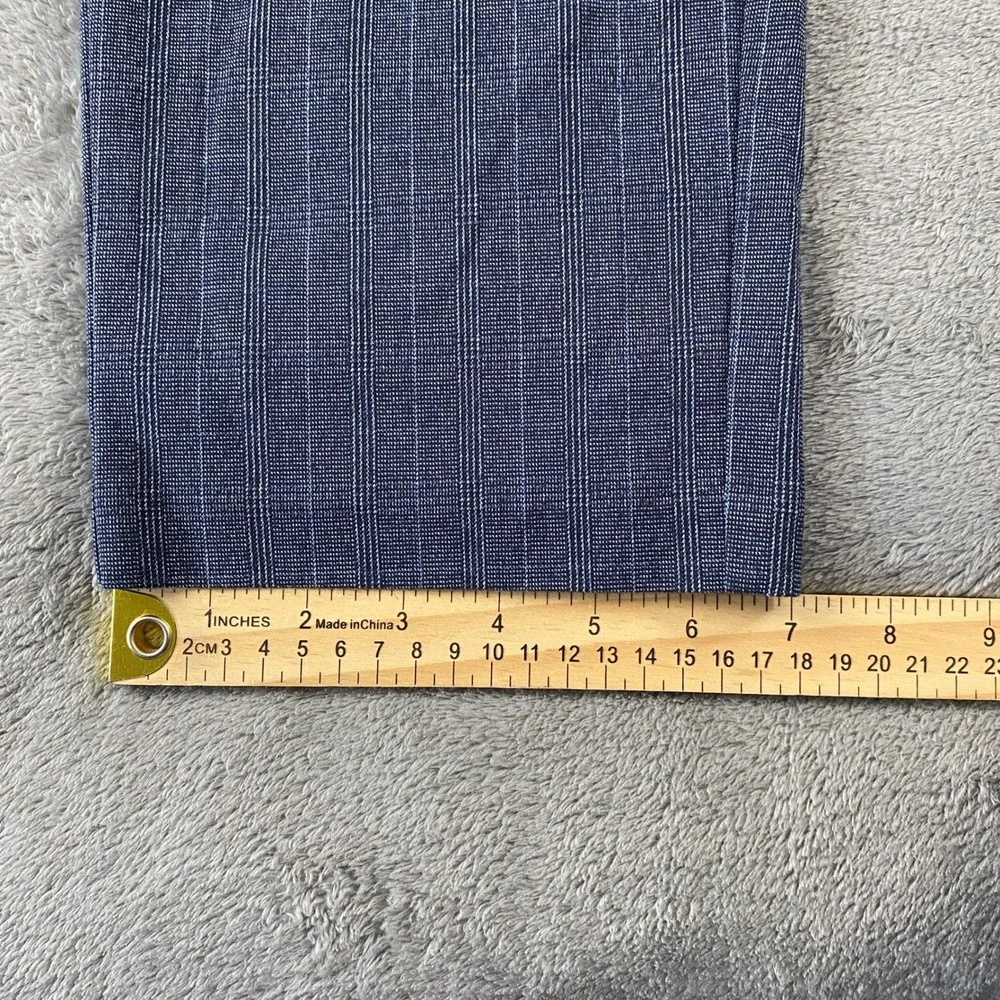 Banana Republic Pants Mens 36x30 Blue Slim Tapered Ankle Glen Plaid Pinstripe